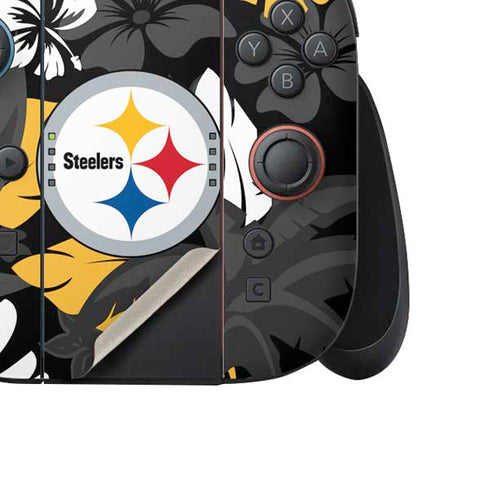 NFL Pittsburgh Steelers Tropical Print Nintendo Switch 2 (2025) Joy-Con Controller Skin