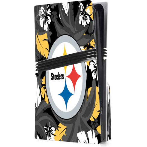 NFL Pittsburgh Steelers Tropical Print PS5 Pro Disk Console Skin