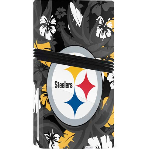 NFL Pittsburgh Steelers Tropical Print PS5 Pro Disk Console Skin