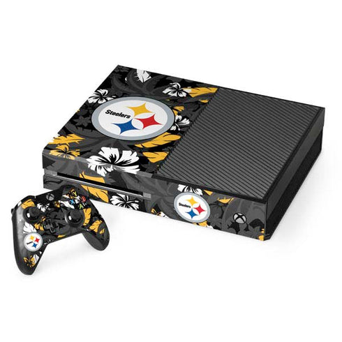 NFL Pittsburgh Steelers Tropical Print Xbox One Console and Controller Bundle Skin