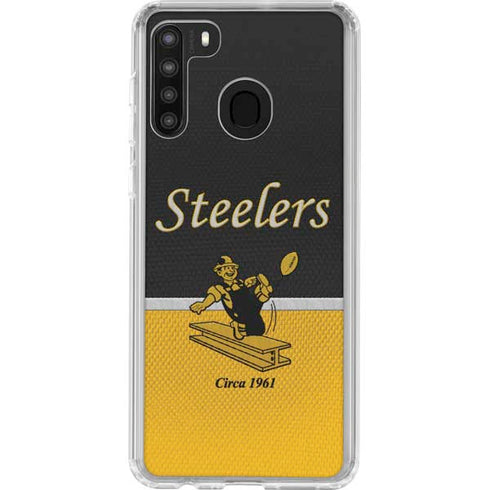 NFL Pittsburgh Steelers Vintage Galaxy A21 Clear Case