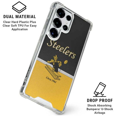 NFL Pittsburgh Steelers Vintage Galaxy S25 Ultra Clear Case