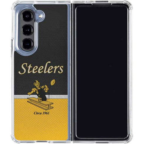 NFL Pittsburgh Steelers Vintage Galaxy Z Fold5 5G Clear Case