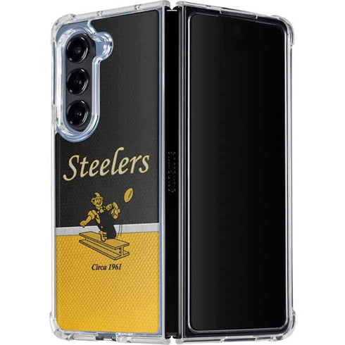 NFL Pittsburgh Steelers Vintage Galaxy Z Fold5 5G Clear Case