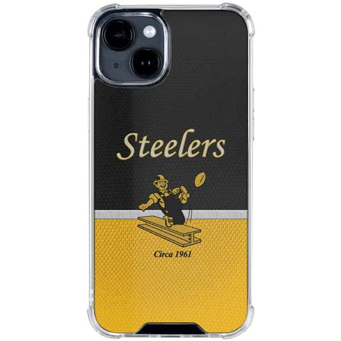 NFL Pittsburgh Steelers Vintage iPhone 15 Clear Case