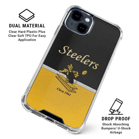 NFL Pittsburgh Steelers Vintage iPhone 15 Clear Case