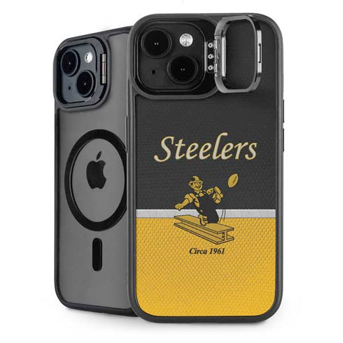 NFL Pittsburgh Steelers Vintage iPhone 15 Plus Kickstand Case