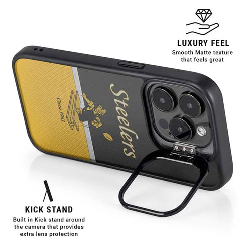 NFL Pittsburgh Steelers Vintage iPhone 15 Pro Max Kickstand Case