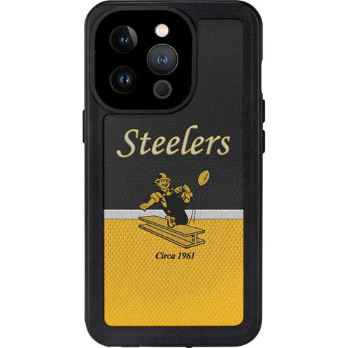 NFL Pittsburgh Steelers Vintage iPhone 15 Pro Waterproof Case