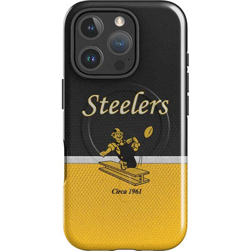 NFL Pittsburgh Steelers Vintage iPhone 16 Pro Max Magsafe Impact Case