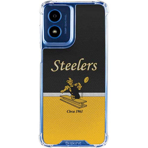 NFL Pittsburgh Steelers Vintage Moto G 5G (2024) Clear Case