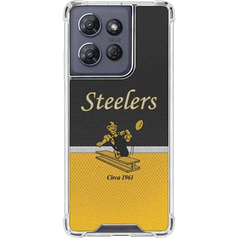 NFL Pittsburgh Steelers Vintage Moto G Play 5G (2025) Clear Case