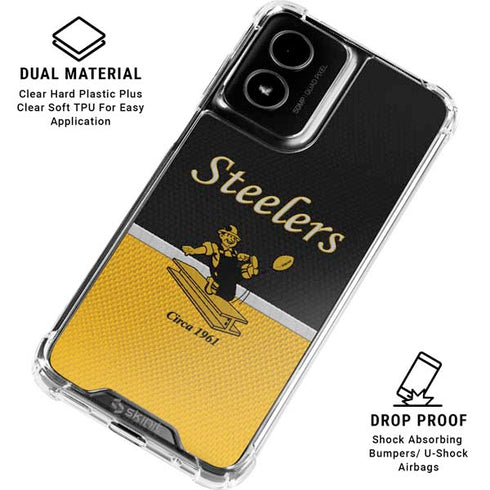 NFL Pittsburgh Steelers Vintage Moto G Power 5G (2024) Clear Case