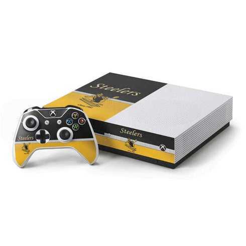 NFL Pittsburgh Steelers Vintage Xbox One S Console and Controller Bundle Skin