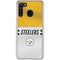 NFL Pittsburgh Steelers White Striped Galaxy A21 Clear Case