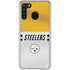 NFL Pittsburgh Steelers White Striped Galaxy A21 Clear Case