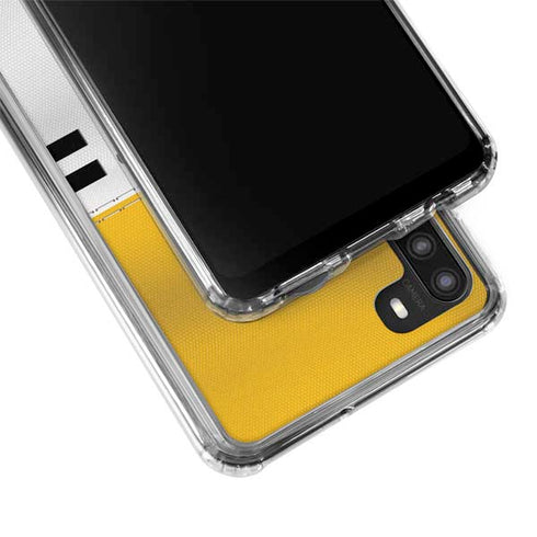 NFL Pittsburgh Steelers White Striped Galaxy A21 Clear Case