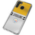 NFL Pittsburgh Steelers White Striped Galaxy A21 Clear Case