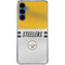 NFL Pittsburgh Steelers White Striped Galaxy A35 5G Clear Case