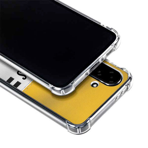 NFL Pittsburgh Steelers White Striped Galaxy A36 5G Clear Case
