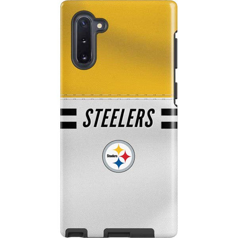 NFL Pittsburgh Steelers White Striped Galaxy Note 10 Pro Case