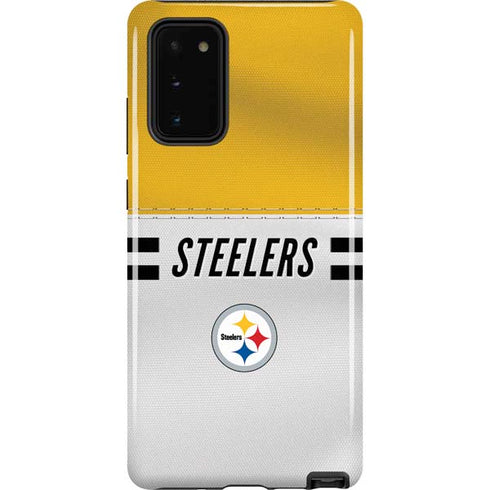 NFL Pittsburgh Steelers White Striped Galaxy Note20 5G Pro Case