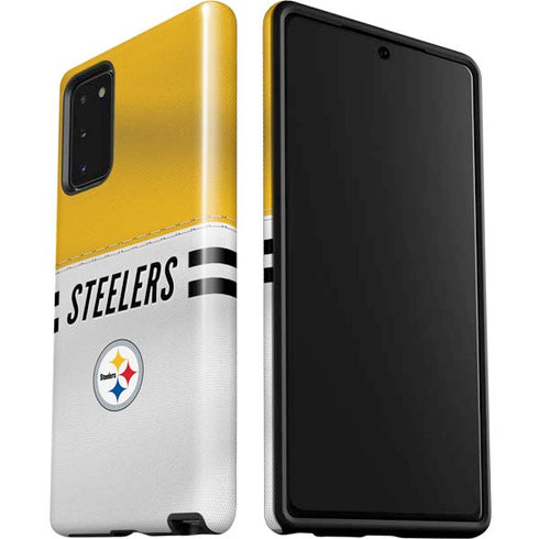 NFL Pittsburgh Steelers White Striped Galaxy Note20 5G Pro Case