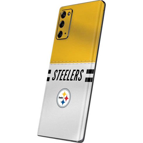 NFL Pittsburgh Steelers White Striped Galaxy Note20 5G Skin