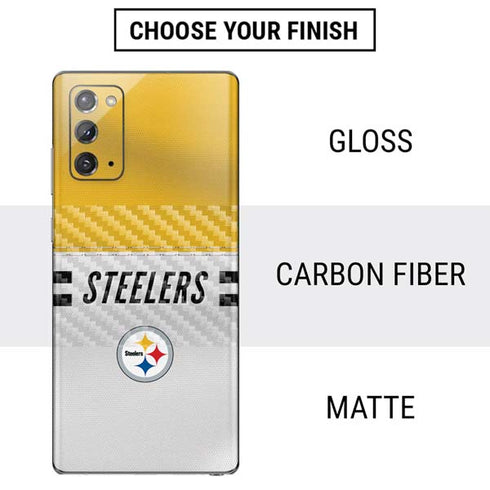 NFL Pittsburgh Steelers White Striped Galaxy Note20 5G Skin