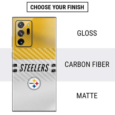 NFL Pittsburgh Steelers White Striped Galaxy Note20 Ultra 5G Skin