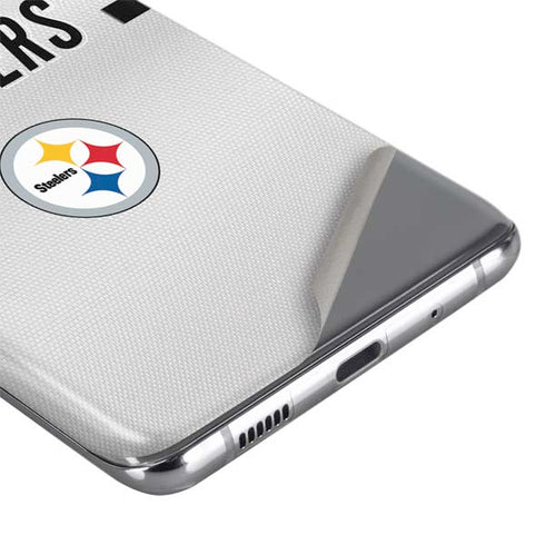 NFL Pittsburgh Steelers White Striped Galaxy S20 Plus Skin