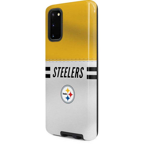 NFL Pittsburgh Steelers White Striped Galaxy S20 Pro Case