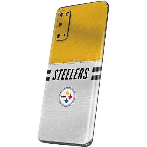 NFL Pittsburgh Steelers White Striped Galaxy S20 Skin