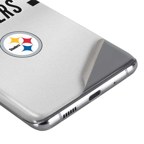 NFL Pittsburgh Steelers White Striped Galaxy S20 Skin