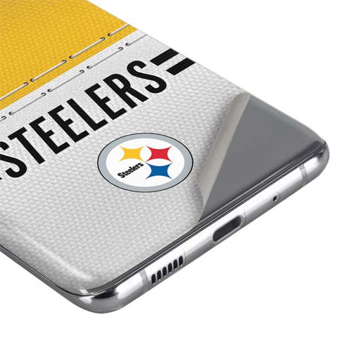 NFL Pittsburgh Steelers White Striped Galaxy S20 Ultra 5G Skin