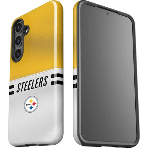 NFL Pittsburgh Steelers White Striped Galaxy S25 Impact Case