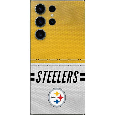 NFL Pittsburgh Steelers White Striped Galaxy S24 Ultra Skin