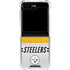 NFL Pittsburgh Steelers White Striped Galaxy Z Flip6 Clear Case