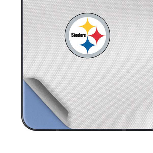 NFL Pittsburgh Steelers White Striped Galaxy Z Fold5 5G Skin