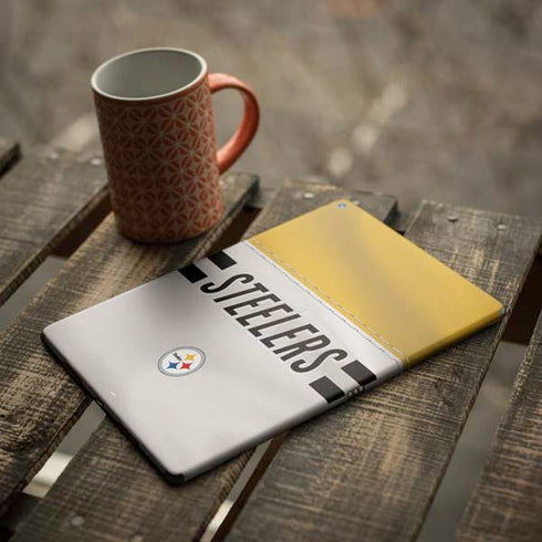 NFL Pittsburgh Steelers White Striped iPad Skins