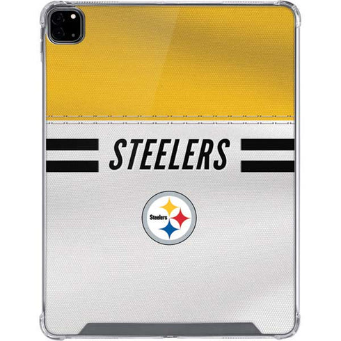 NFL Pittsburgh Steelers White Striped iPad Pro 12.9in (2020) Clear Case