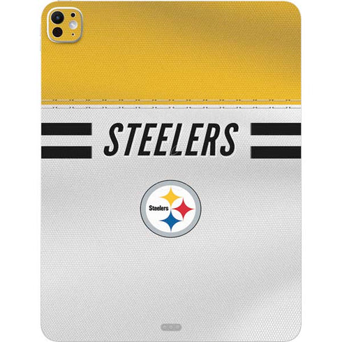 NFL Pittsburgh Steelers White Striped iPad Pro 13in M4 (2024) Skin