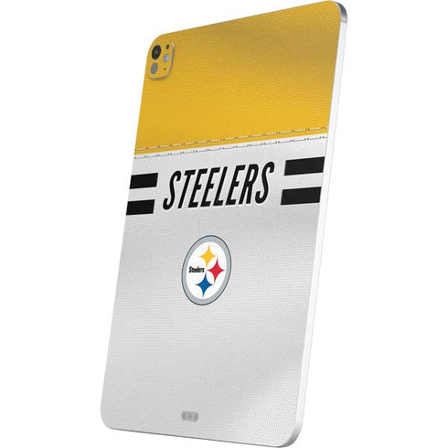 NFL Pittsburgh Steelers White Striped iPad Pro 13in M4 (2024) Skin