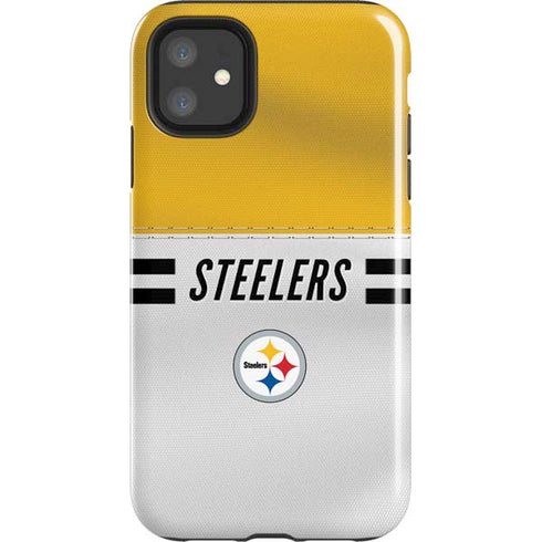NFL Pittsburgh Steelers White Striped iPhone 11 Impact Case