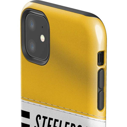 NFL Pittsburgh Steelers White Striped iPhone 11 Impact Case