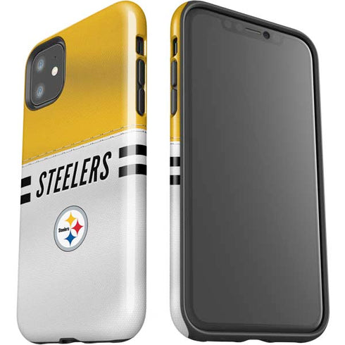 NFL Pittsburgh Steelers White Striped iPhone 11 Impact Case