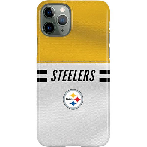 NFL Pittsburgh Steelers White Striped iPhone 11 Pro Lite Case