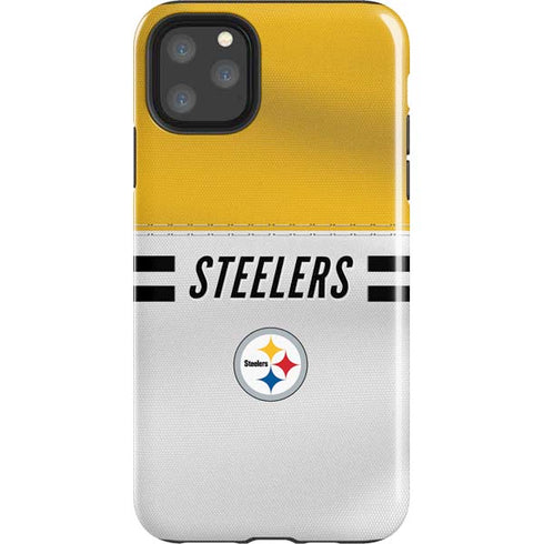 NFL Pittsburgh Steelers White Striped iPhone 11 Pro Max Impact Case