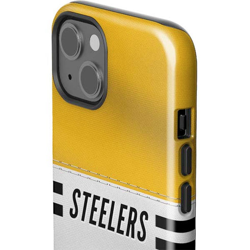 NFL Pittsburgh Steelers White Striped iPhone 15 Impact Case