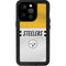 NFL Pittsburgh Steelers White Striped iPhone 15 Pro Waterproof Case
